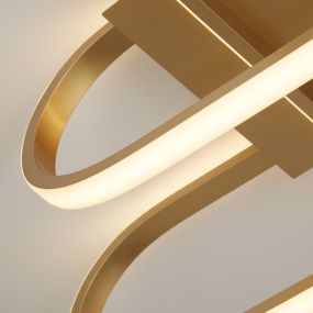 Searchlight Clip - plafondverlichting - 65 x 18 cm - 37W LED incl. - goud en opaal