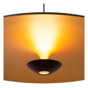 Lucide Kenneth - hanglamp - Ø 80 x 170 cm - 22W dimbare LED incl. - zwart en mat goud
