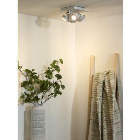 Lucide Landa - opbouwspot - 23 x 23 x 12,5 cm - 4 x 5W dimbare LED incl. - dim to warm - wit