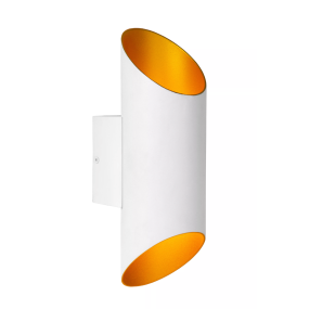 Lucide Quirijn - wandverlichting - 9,6 x 12,1 x 30 cm - wit en messing