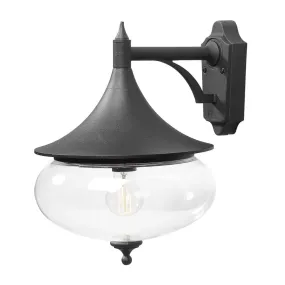 Konstsmide Libra - buiten wandlamp -  28 x 36 x 39,5 cm - IP23 - mat zwart en transparant