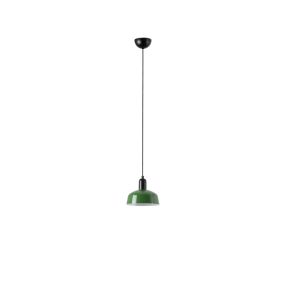 Faro Tatawin S - hanglamp - Ø 18,4 x 208,1 cm - satijnzwart en glansgroen