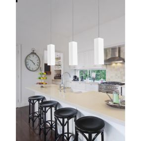 Nova Luce Plaster - hanglamp - 7 x 7 x 120 cm - wit