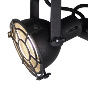 Brilliant Jesper - opbouwspot 2L - Ø 20 x 15 cm - 2 x 4W LED incl. - zwart korund