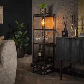 Vico Decorate - wijnrek lamp - 33 x 35 x 132 cm - houtskool