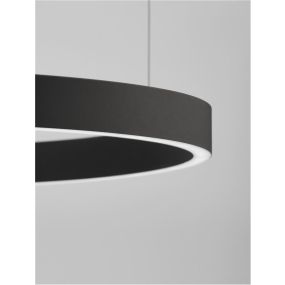 Nova Luce Elowen - hanglamp - Ø 80 x 150 cm - 77W dimbare LED incl. - zwart