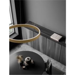 Nova Luce Elowen - hanglamp - Ø 60 x 150 cm - 60W dimbare LED incl. - goud