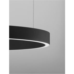 Nova Luce Sting - hanglamp met afstandsbediening - Ø 60 x 150 cm - 40W dimbare LED incl. - zwart