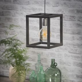 Vico Square Tube - hanglamp - 25 x 25 x 150 cm - zilver
