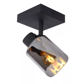 Lucide Alion - opbouwspot - 10 x 10 x 18 cm - zwart gerookt