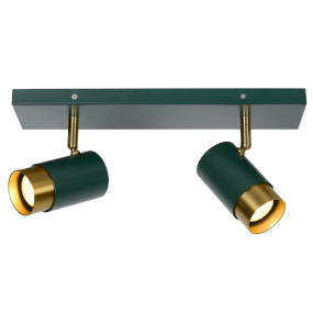 Lucide Floris - opbouwspot - 35 x 10,9 x 12,5 cm - groen en messing