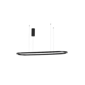 Nova Luce Cuppe - hanglamp - 120 x 35 x 200 cm - 58W dimbare LED incl. - zwart