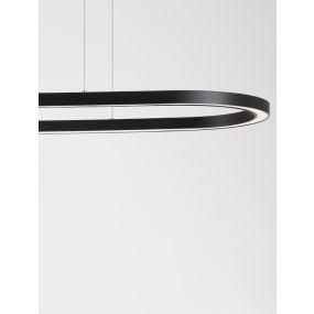 Nova Luce Cuppe - hanglamp - 120 x 35 x 200 cm - 58W dimbare LED incl. - zwart