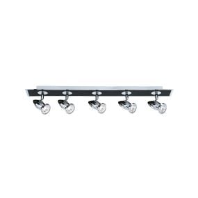 Searchlight Comet - opbouwspot 5L - 80 x 9 x 12 cm - zwart en chroom