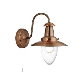 Searchlight Fisherman - wandverlichting met trekschakelaar - 18 x 26 - koper