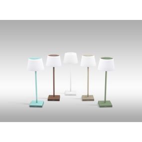 Century Italia Margò - oplaadbare buiten tafellamp - Ø 13 x 38 cm - 4W dimbare LED incl. - IP54 - corten