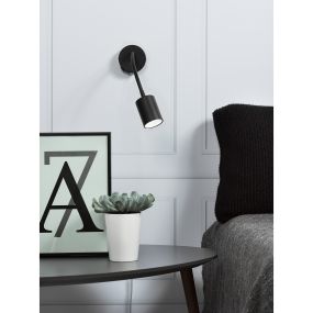 Nordlux Explore - wandverlichting met schakelaar - 8 x 12 cm - zwart