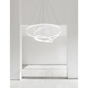 Nova Luce Dea - hanglamp - Ø 80 x 120 cm - 145W dimbare LED incl. - mat wit