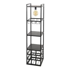 Vico Decorate - wijnrek lamp - 33 x 35 x 132 cm - houtskool