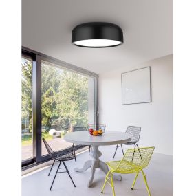 Nova Luce Perleto - plafondverlichting - Ø 48 x 15 cm - zwart