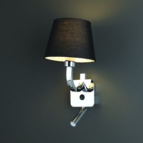 Maxlight Denver - wandverlichting - 24 x 22 x 33 cm - chroom