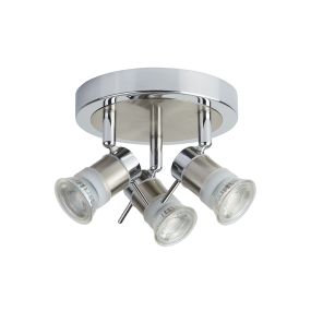 Searchlight Aries – plafondverlichting - Ø 18 x 13 cm - IP44 - chroom