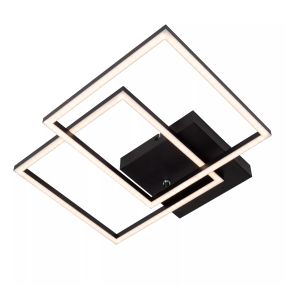 Lucide Arianne - plafondlamp - 58 x 35,5 x 6,5 cm - 23W LED incl. - instelbare lichtkleur - zwart