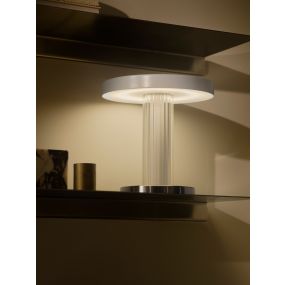 Design For The People Trezzi - draagbare tafellamp met oplaadbare batterij - Ø 21 x 21,9 cm - 3 stappen Moodmaker functie - 5W LED incl. - wit