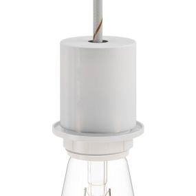 Creative Cables - E27 fitting met kabelklem  - Ø 5,6 x 5,1 cm - wit