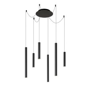 Lucide Lorenz - hanglamp - 120 x 120 x 130 cm - 6 x 4W dimbare LED incl. - zwart