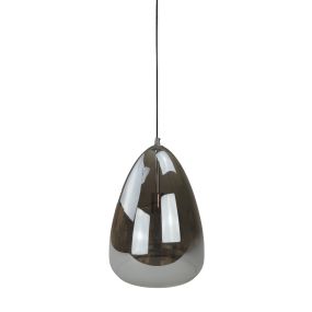 Vico Silver Pearl - hanglamp - Ø 28 x 150 cm - gerookt glas