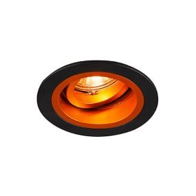 Zuma Line Chuck DL Round Next - inbouwspot 1L - Ø 92 mm, Ø 80 mm inbouwmaat - zwart en oranje-goud