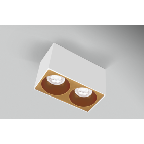 Century Italia Essenza Cube - opbouwspot 2L - 16 x 8 x 9,8 cm - goud en wit