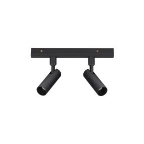 Nova Luce Buxton L - dubbele spot voor magnetisch railsysteem - 24,5 x 3,2 x 15,1 cm - 2 x 10W dimbare LED incl. - zandzwart