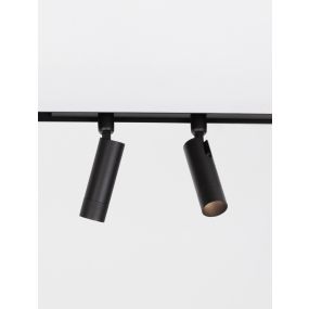 Nova Luce Buxton L - dubbele spot voor magnetisch railsysteem - 24,5 x 3,2 x 15,1 cm - 2 x 10W dimbare LED incl. - zandzwart