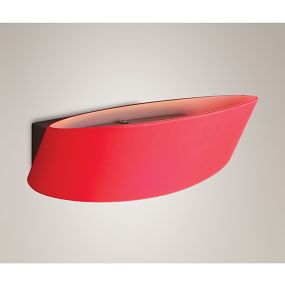 Maxlight Parete - wandverlichting - 25 x 15 x 12 cm - rood en chroom