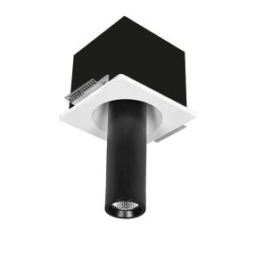 Nova Luce Giacomo - inbouwspot - 155 x 155 mm, 158 x 158 mm inbouwmaat - zwart en wit
