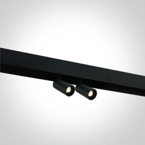 ONE Light magnetisch railsysteem MINI, MIDI & MAXI - railspot 2L - Ø 3,5 x 7,2 cm - DALI - 2 x 6W dimbare LED incl. - zwart