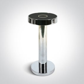 ONE Light Portable Table Light - buiten tafellamp - oplaadbaar via USB-kabel - Ø 9 x 20 cm - 2,5W dimbare LED incl. - IP65 - chroom