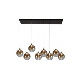 Searchlight Alchemy - hanglamp - 107 x 150 cm - 29W dimbare LED incl. - zwart, goud en amber