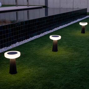 New Garden Paquita 40 - oplaadbare buiten vloerlamp op zonne-energie met afstandsbediening - Ø 29 x 32,5 cm - 8,5W RGB LED incl. - IP65 - wit
