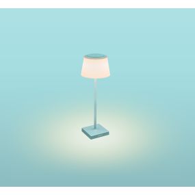 Century Italia Margò - oplaadbare buiten tafellamp - Ø 13 x 38 cm - 4W dimbare LED incl. - IP54 - turkoois