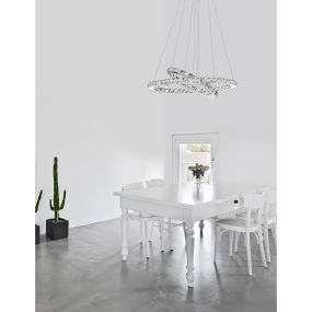 Nova Luce Celine - hanglamp - 64 x 44 x 120 cm - 40W LED incl. - chroom