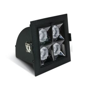ONE Light Mirror Adjustable Boxes - inbouwspot - 109 x 109 mm, 100 x 100 mm inbouwmaat - 16W LED incl. - zwart