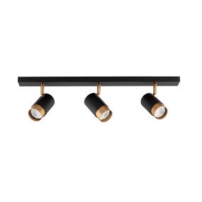 Nova Luce Pogno - opbouwspot 3L - 60 x 6 x 12,5 cm - zandzwart en goud