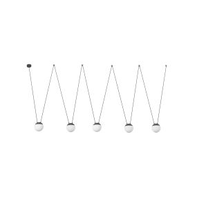 Faro Mine - hanglamp 5L - donkergrijs - kunststof