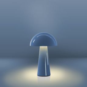 Century Italia Coco - draadloze buiten tafellamp met laadstation - Ø 16 x 25,5 cm - 1,5W dimbare LED incl. - IP44 - blauw