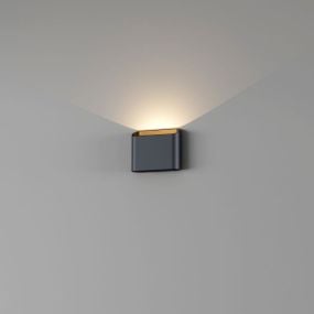 Artdelight Diaz 1L - wandverlichting - 14,5 x 12 x 3,8 cm - 6W LED incl. - IP54 - zwart met goud