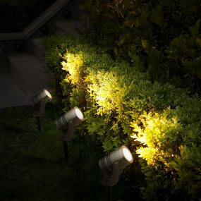 Century Italia Blaze - grondspot - 10,3 x 4 x 9 cm - 7W LED incl. - IP67 - grijs - warm witte lichtkleur