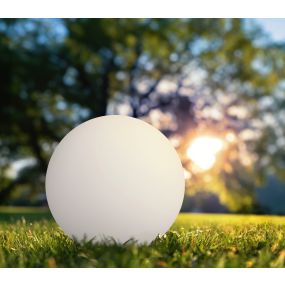 Century Italia Bolla Solar 30 - oplaadbare tafellamp op zonne-energie en met kabel - Ø 30 x 28 cm - 0,7W RGB+W LED incl. - IP44 - wit
